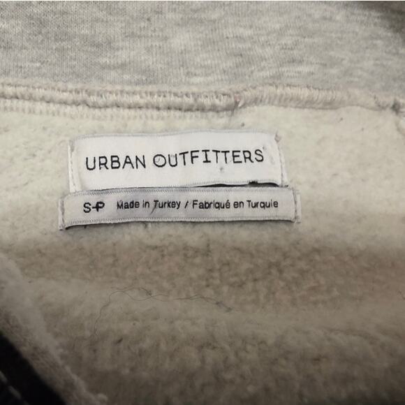 Urban Outfitters SMALL Cropped Fleece Half Zip Pullover Sweatshirt Gray EUC - Picture 4 of 6